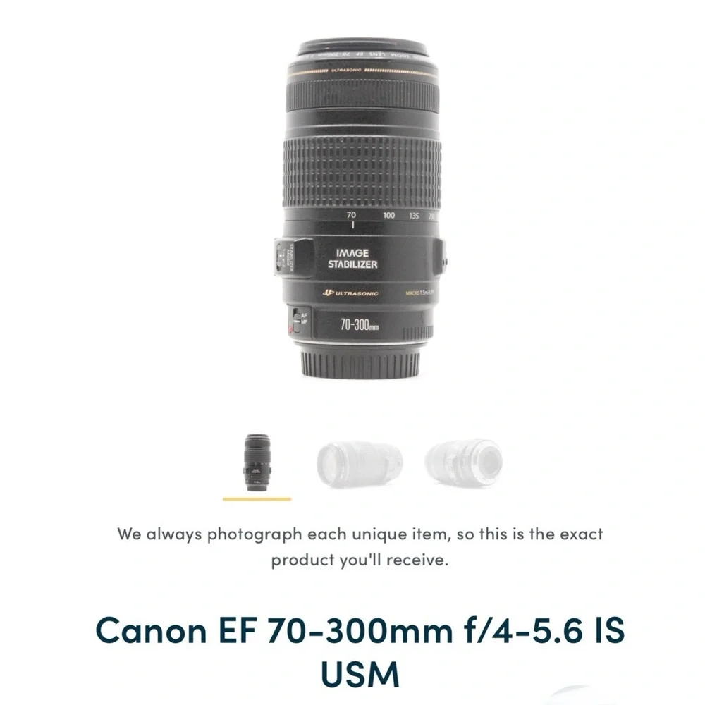 Canon EF 70-300mm f/4-5.6 IS USM Lens - Black and Gold